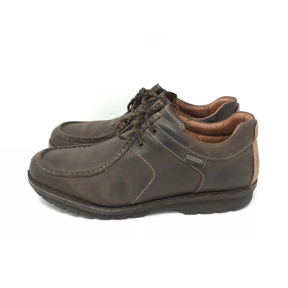 Pikolinos Spain Brown Leather Moc Toe Boots 13